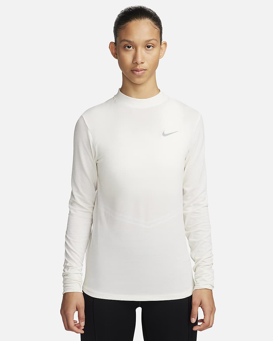 Nike Swift Dri FIT hardlooptop met opstaande kraag en lange mouwen voor dames